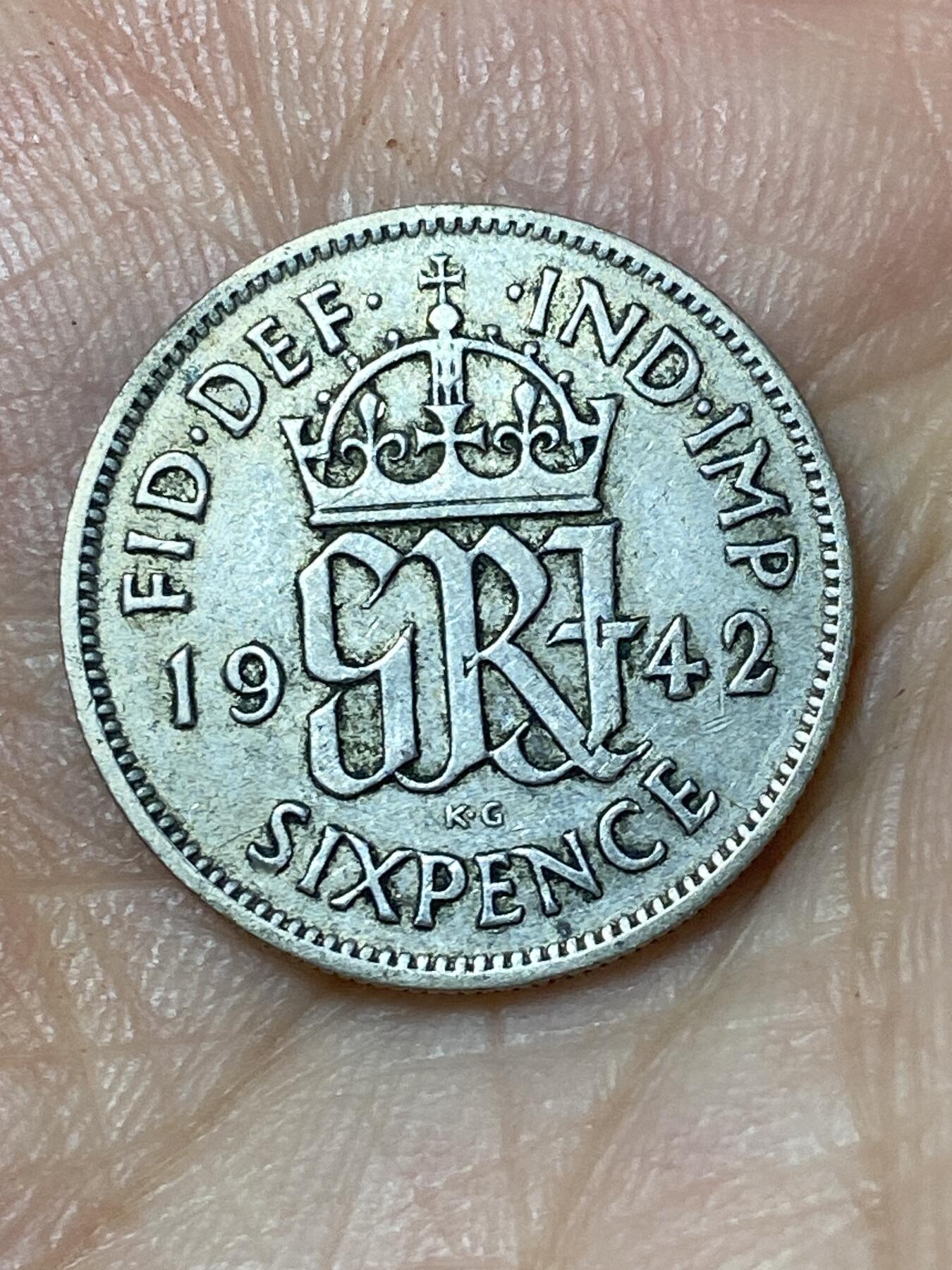 2026年第三十场(总第一百九十九场）英国一线回流散币特拍第二场(免佣金) 英国🇬🇧1942年6便士银币(乔治六世第一版，500银)