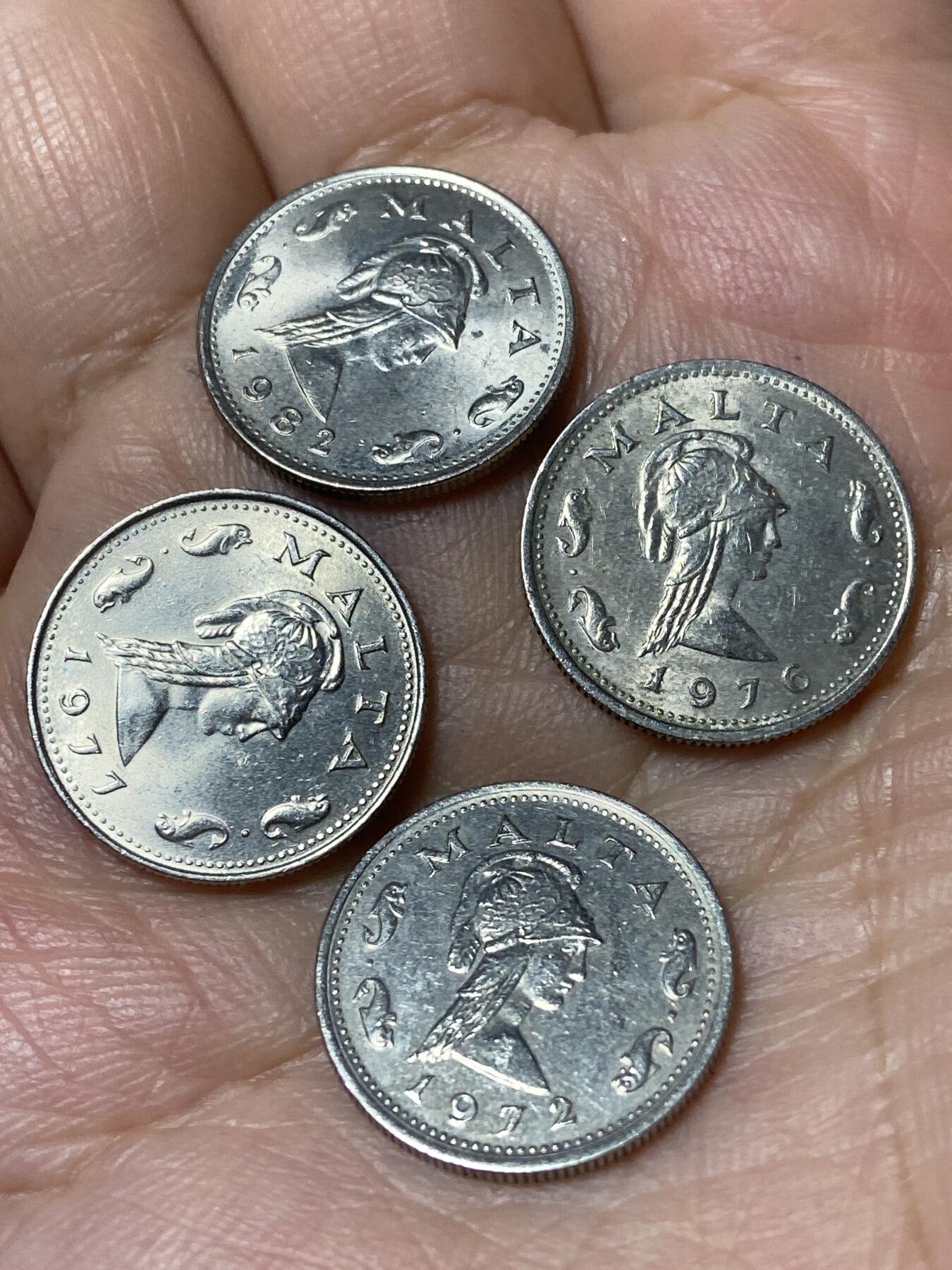 2026年第三十场(总第一百九十九场）英国一线回流散币特拍第二场(免佣金) 马耳他🇲🇹2分4枚年份不同：1972年76年77年82年