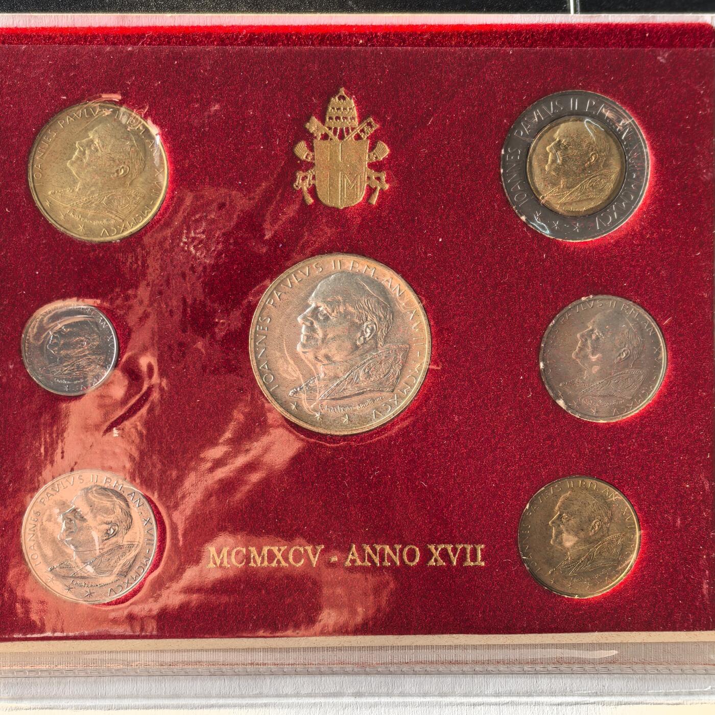 道一币馆币章第一百六十六场 原包装 梵蒂冈1996年套币7枚 含1000里拉银币