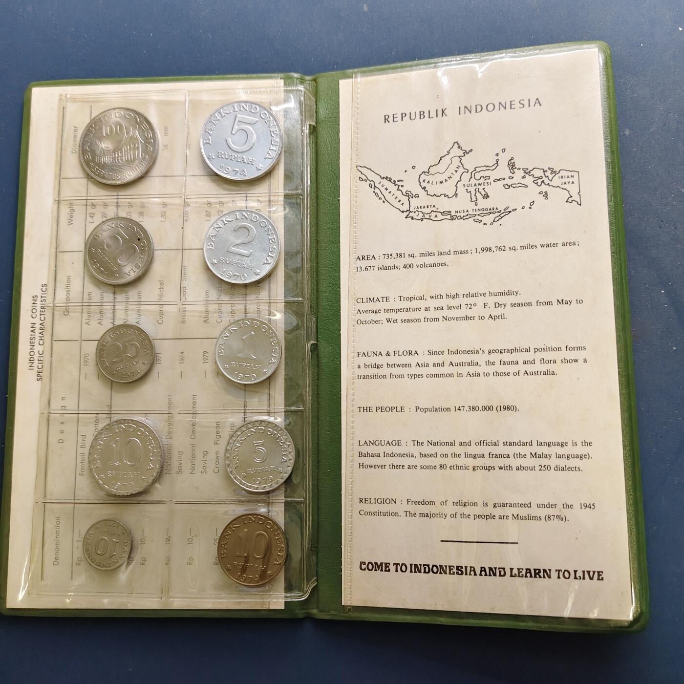 【全场包邮】纯粹捡漏拍505场 印度尼西亚1970-1979年官方封装BU套币