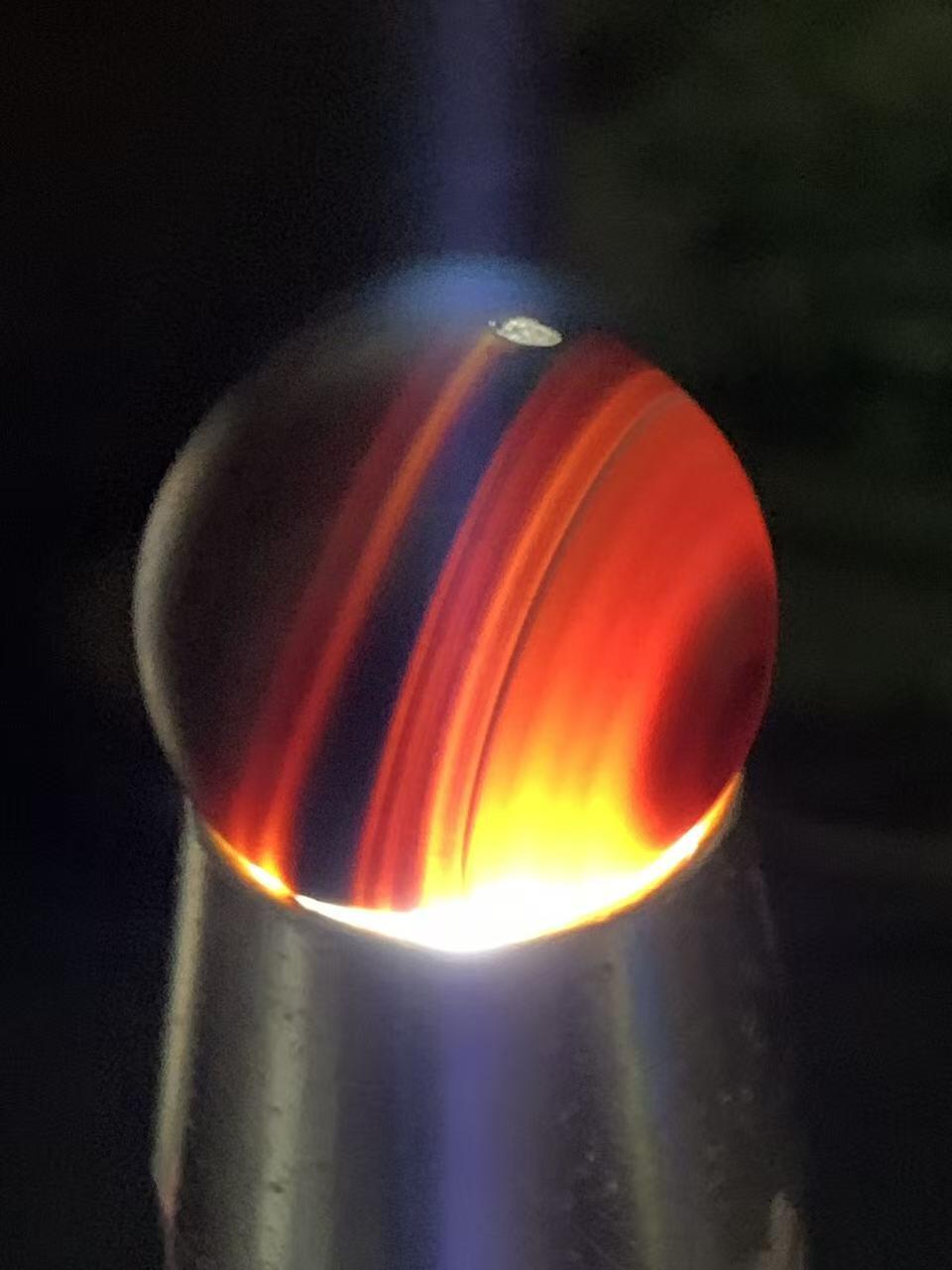 高玉化缠丝玛瑙通货2.0圆珠一颗，