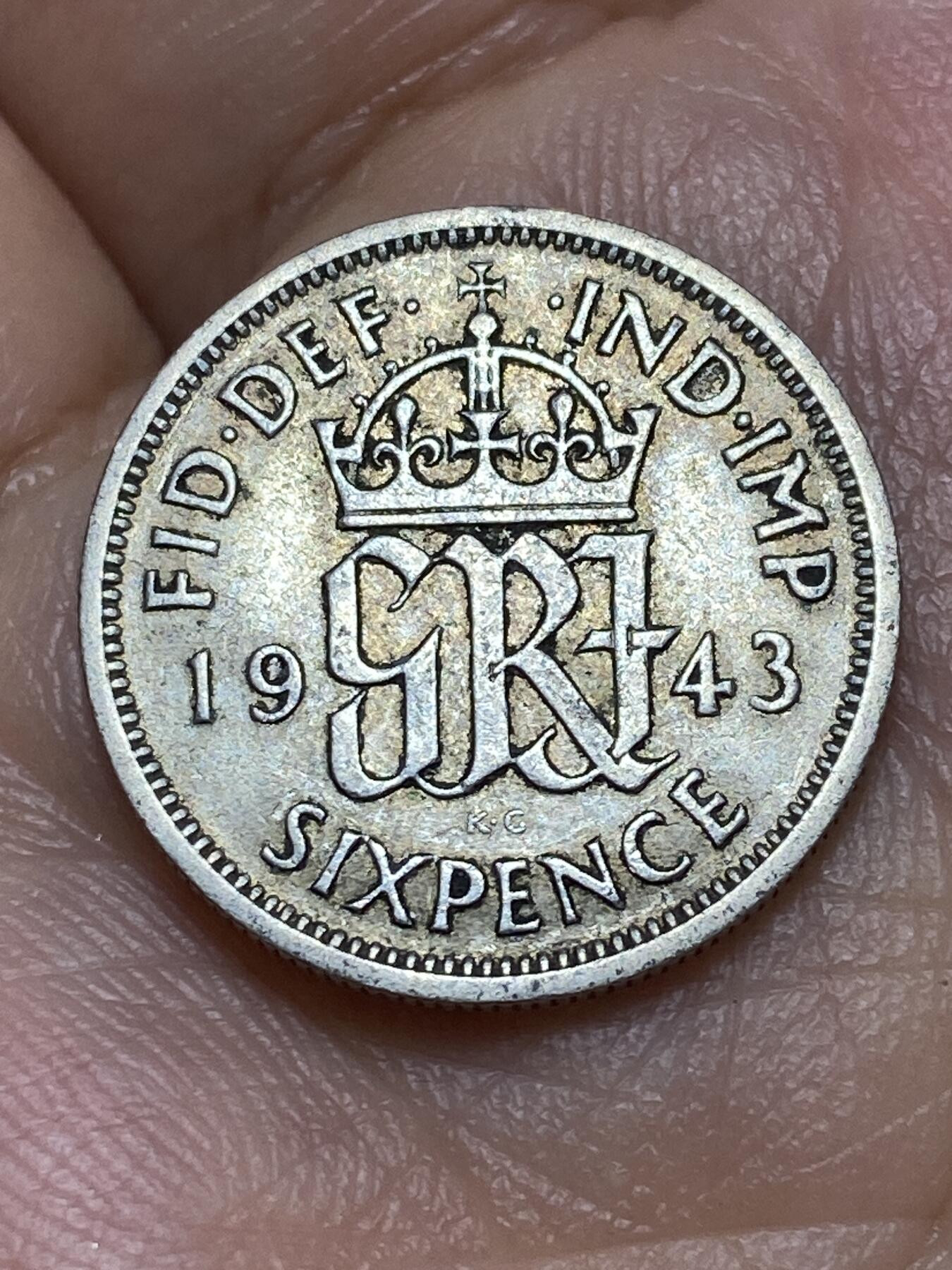 2026年第三十一场(总第二百场)英国一线回流散币新春特拍第三场(免佣金) 英国🇬🇧1943年6便士银币(乔治六世第一版，500银)