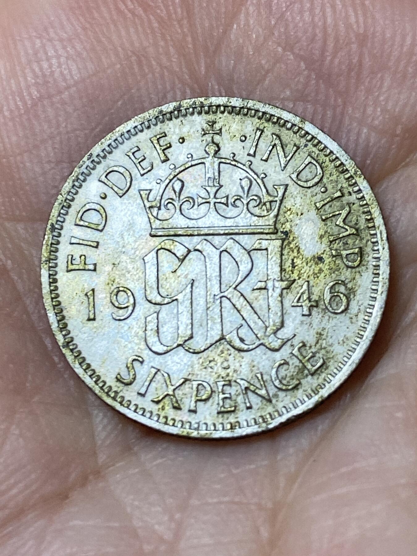 2026年第三十一场(总第二百场)英国一线回流散币新春特拍第三场(免佣金) 英国🇬🇧1946年6便士银币(乔治六世第一版关门年，500银)