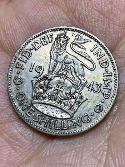 2026年第三十一场(总第二百场)英国一线回流散币新春特拍第三场(免佣金) - 英国🇬🇧1943年1先令银币(乔治六世第一版，英格兰站狮版，500银)