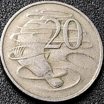 泉币菌-第196场- 新年快乐 新年第4场 本场拍品多 请提前出价 - 1968年英属澳大利亚20分 伊丽莎白女王  鸭嘴兽  28.5mm