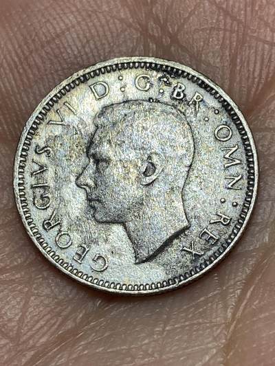 2026年第三十一场(总第二百场)英国一线回流散币新春特拍第三场(免佣金) 英国🇬🇧1942年6便士银币(乔治六世第一版，500银)