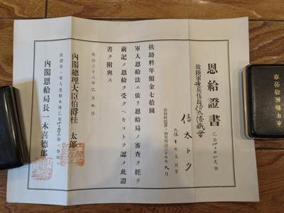 凯旋世界勋赏（持续上新中）（第22期新年大拍）（欢迎送拍）（对拍品有疑问请询问客服，不接受到手刀，出价默认拍品品相。请认真阅读拍卖规则！出价默认已认可！）（收到货请录制开箱视频，无视频概不处理问题。） - 军人恩给证书