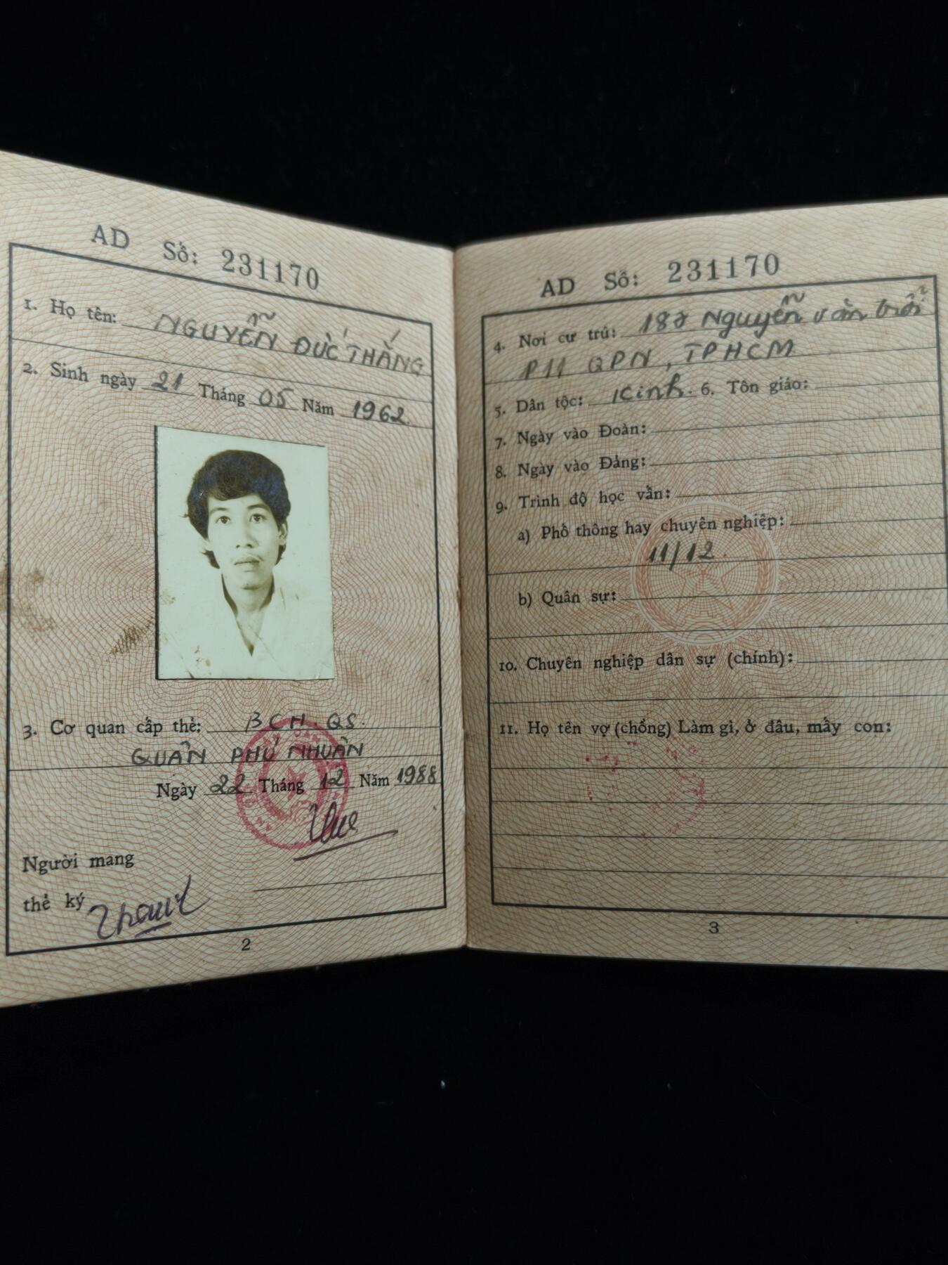 马到成功 迎新年  精品专场 罕见中越战争 越南军人证 被我军大炮炸残后退役