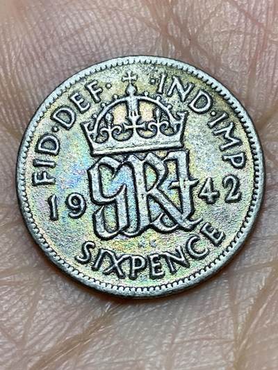 2026年第三十一场(总第二百场)英国一线回流散币新春特拍第三场(免佣金) - 英国🇬🇧1942年6便士银币(乔治六世第一版，500银)