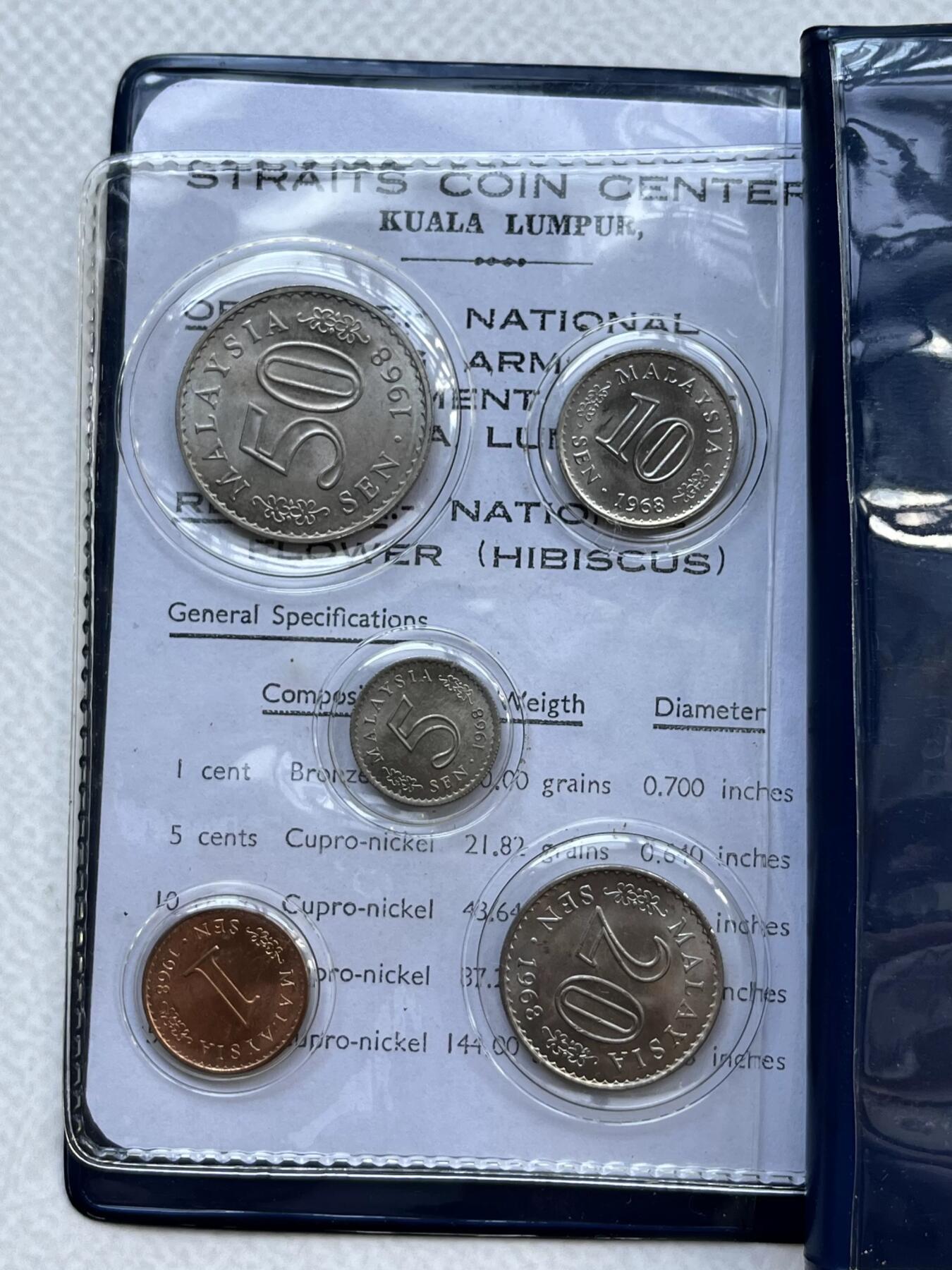 咖啡豆•收藏 2026年Feb_28th世界各国硬币套币拍卖 马来西亚 1968年 MS UNC封装套币 外国硬币