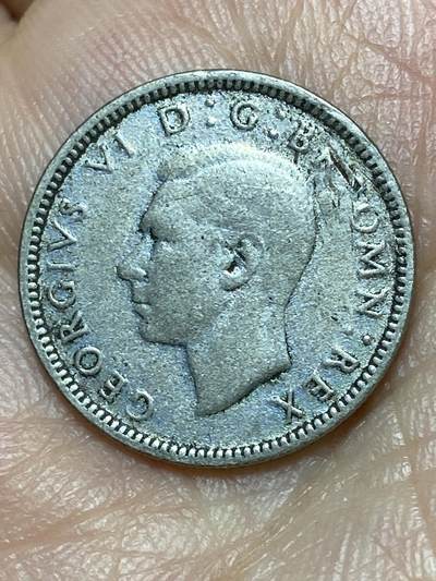 2026年第三十一场(总第二百场)英国一线回流散币新春特拍第三场(免佣金) 英国🇬🇧1942年6便士银币(乔治六世第一版，500银)