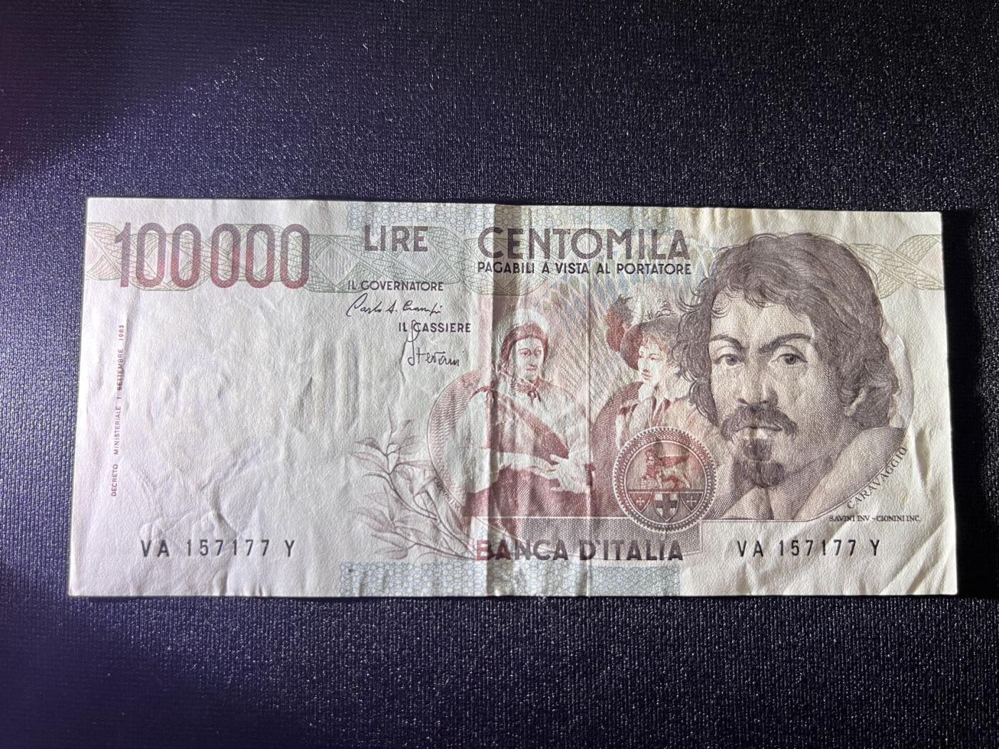 世界各国纸币拍卖 意大利1983年 100000里拉 实物图