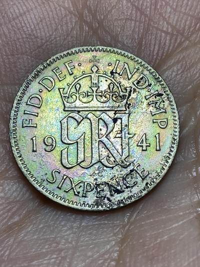 2026年第三十一场(总第二百场)英国一线回流散币新春特拍第三场(免佣金) - 英国🇬🇧1941年6便士银币(乔治六世第一版，500银)