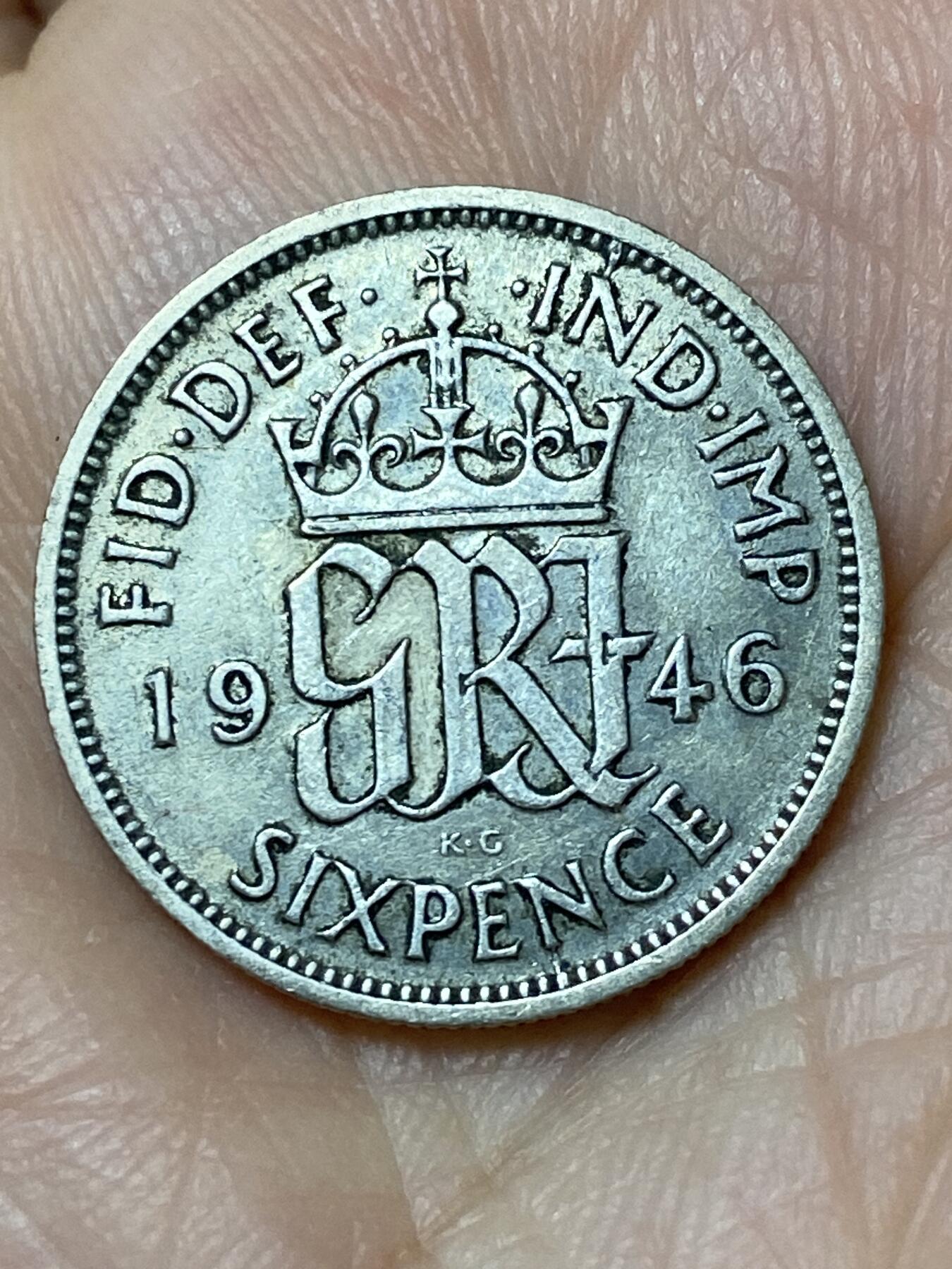 2026年第三十一场(总第二百场)英国一线回流散币新春特拍第三场(免佣金) 英国🇬🇧1946年6便士银币(乔治六世第一版关门年，500银)