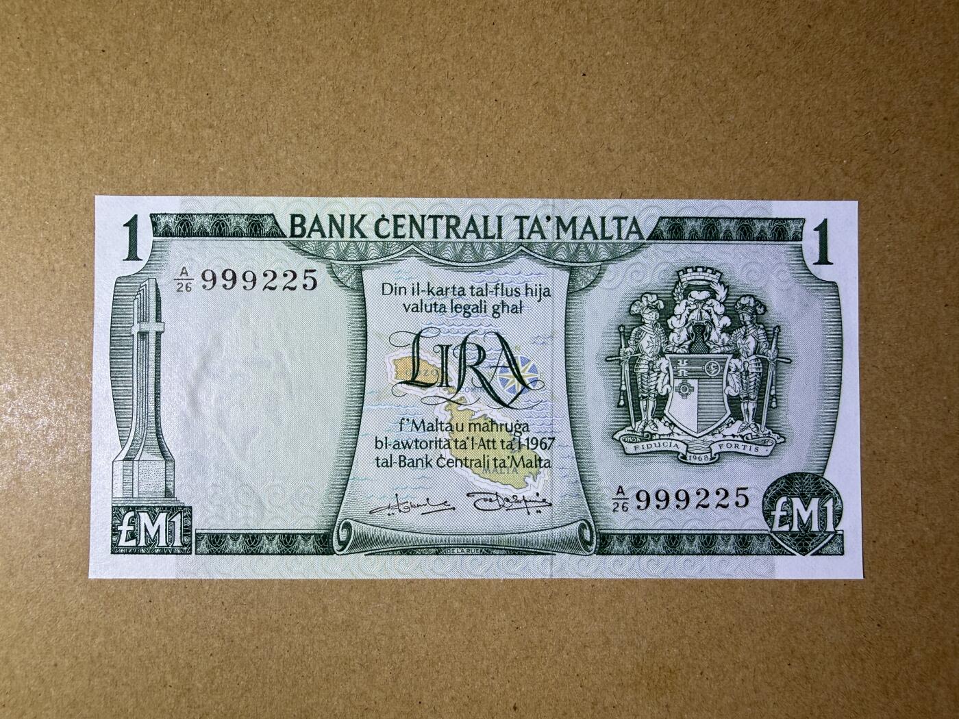 《艾美收藏》第232期-2.22周日外币靓号精品场(春节首拍) 马耳他1镑 UNC 1973年 彩背 无347