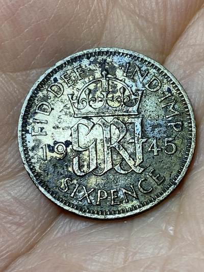 2026年第三十一场(总第二百场)英国一线回流散币新春特拍第三场(免佣金) - 英国🇬🇧1945年6便士银币(乔治六世第一版，500银)