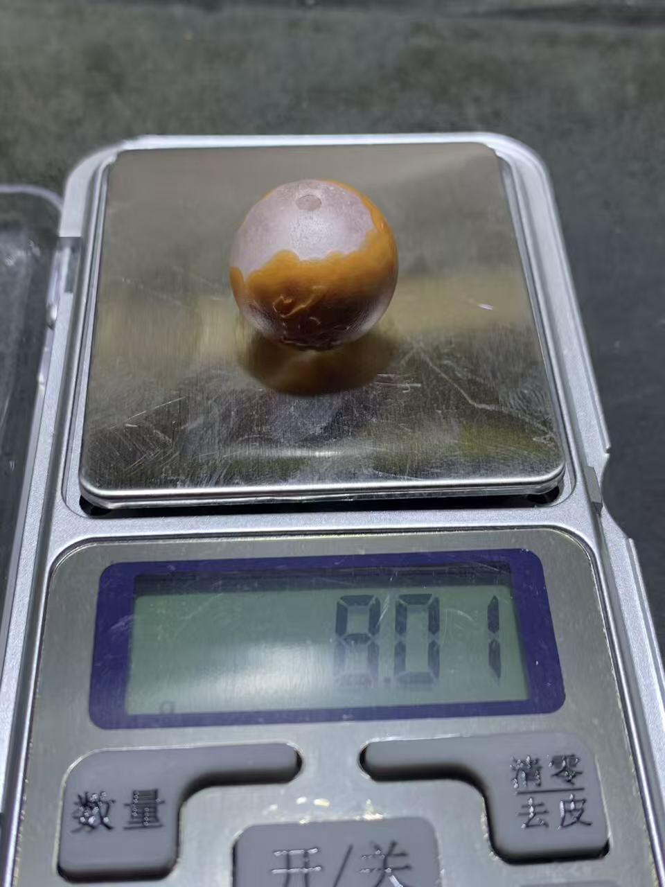 精美冰飘战国红玛瑙手工雕刻義字珠一颗！