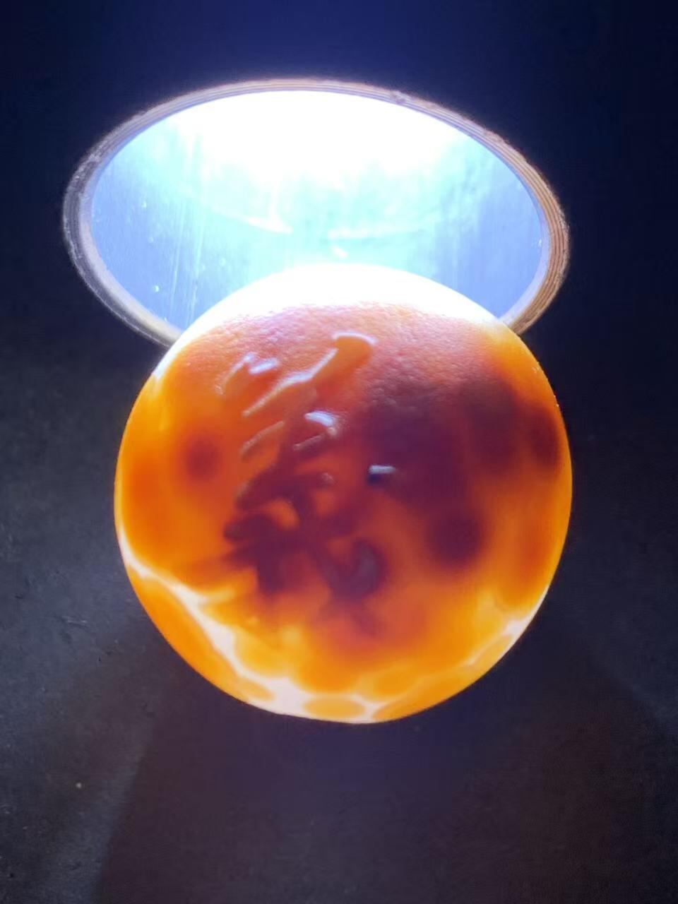 精美冰飘战国红玛瑙手工雕刻義字珠一颗！