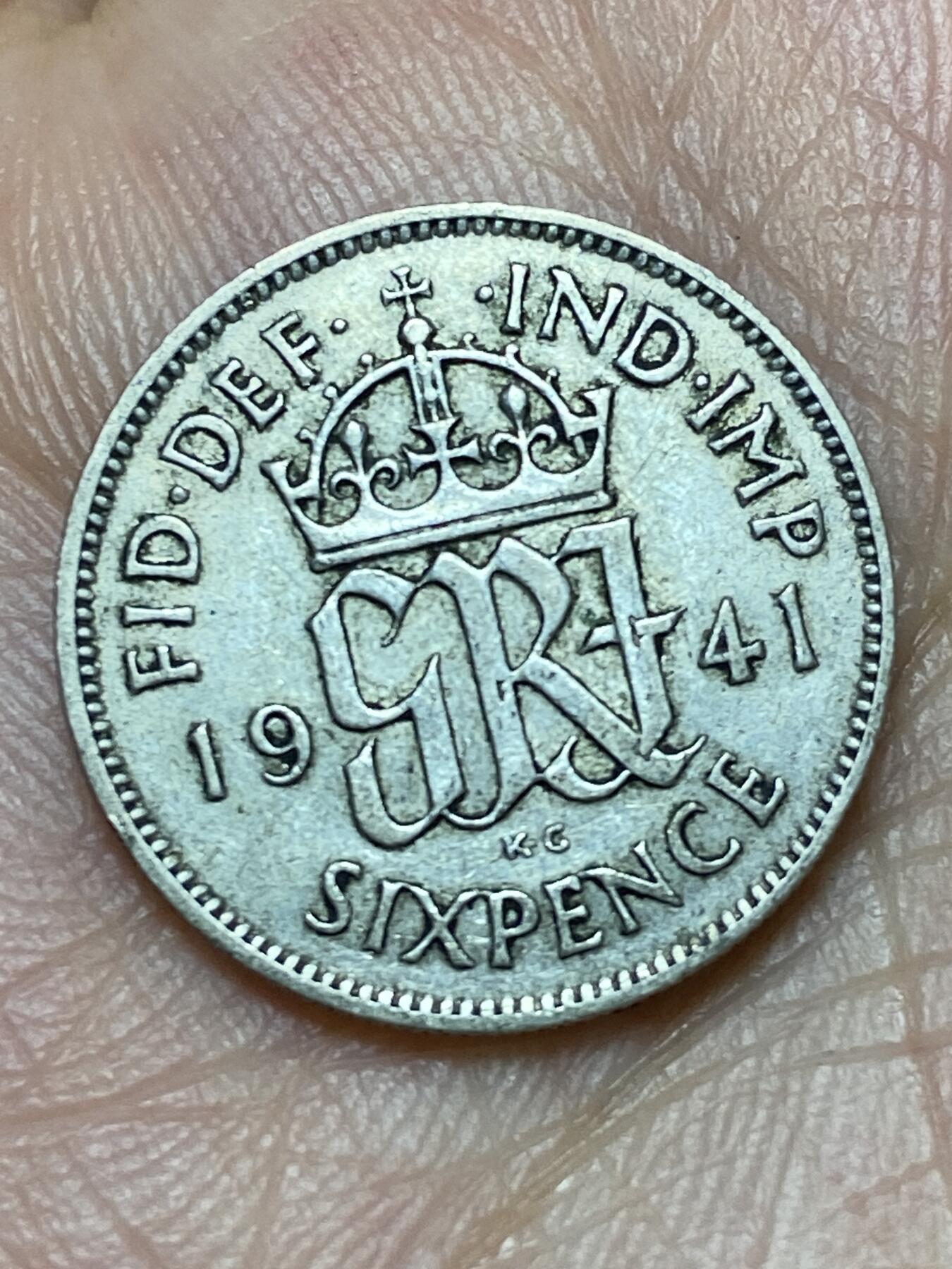 2026年第三十一场(总第二百场)英国一线回流散币新春特拍第三场(免佣金) 英国🇬🇧1941年6便士银币(乔治六世第一版，500银)