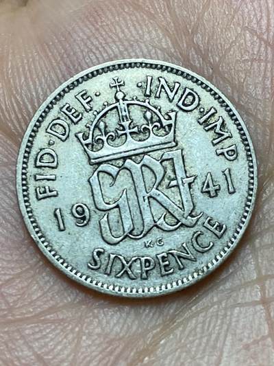 2026年第三十一场(总第二百场)英国一线回流散币新春特拍第三场(免佣金) - 英国🇬🇧1941年6便士银币(乔治六世第一版，500银)