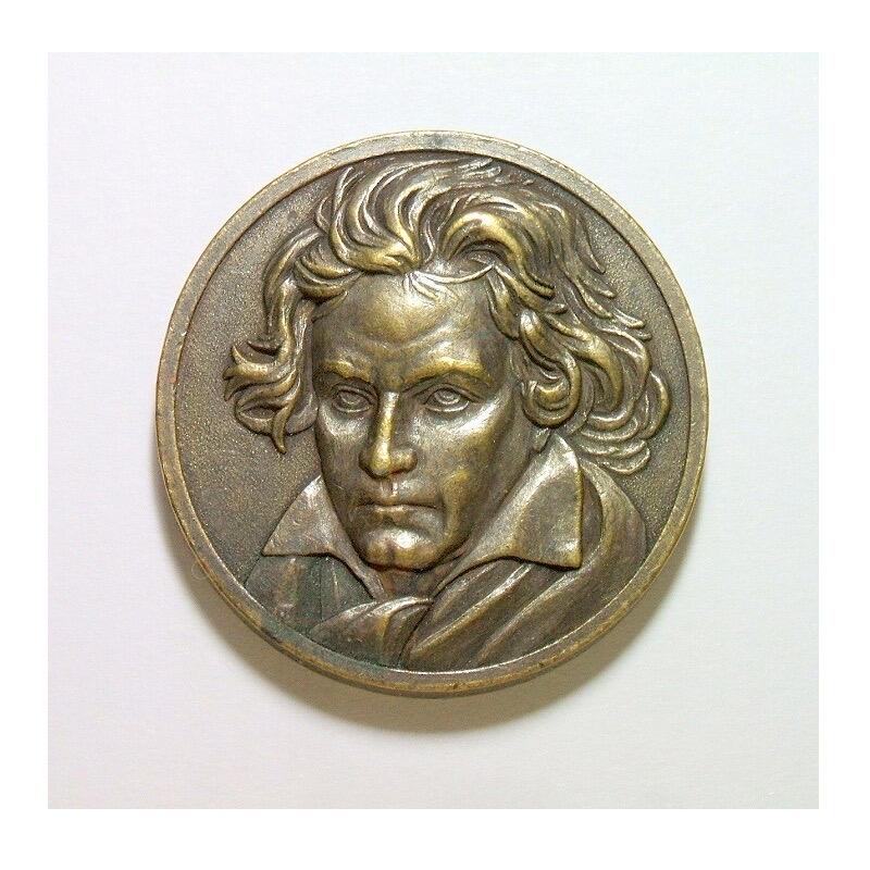 德国1827年 大音乐家贝多芬高浮雕精制大铜章 40MM