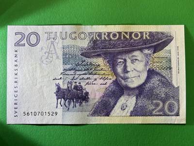 咖啡豆•收藏 2026年Feb_27th世界各国纸币拍卖 - 瑞典 1995年 20克朗 全新UNC 外国纸币