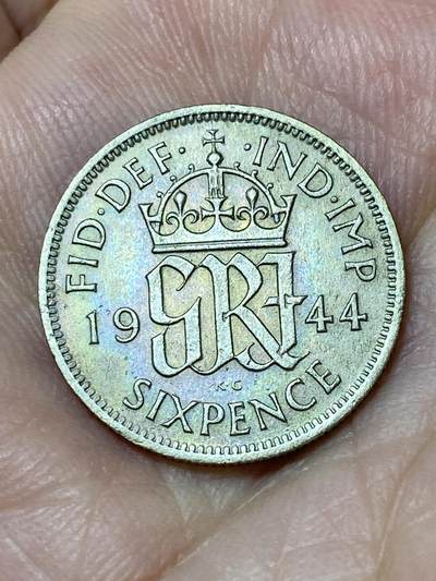 2026年第三十一场(总第二百场)英国一线回流散币新春特拍第三场(免佣金) - 英国🇬🇧1944年6便士银币(乔治六世第一版，500银)