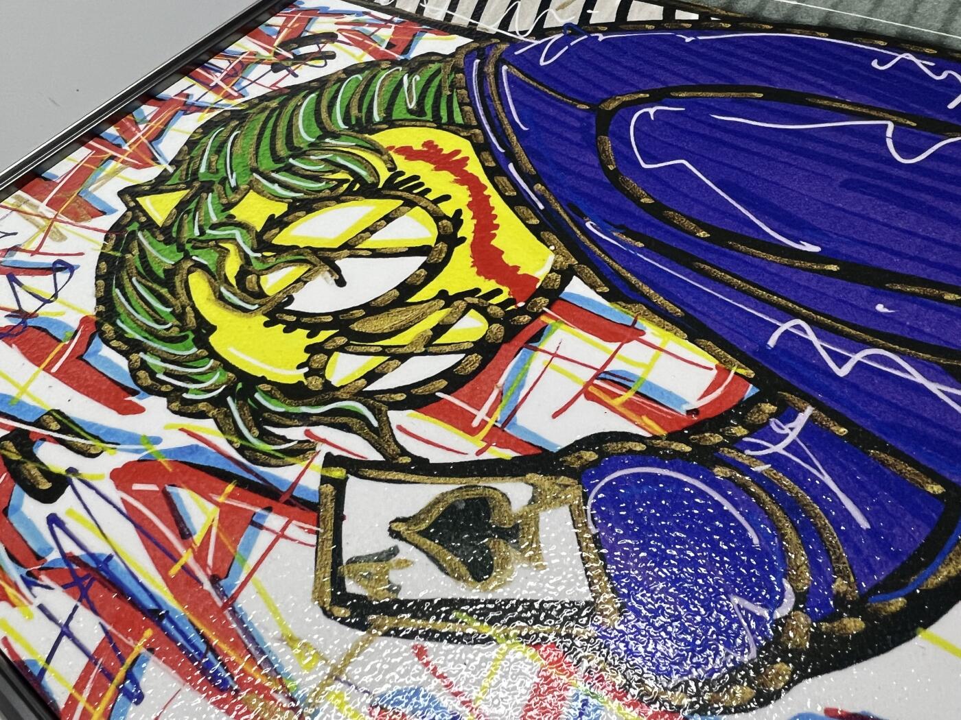 零元拍：OWSON 系列作品装饰肌理画《小丑》，相框尺寸35/35CM。因展品出展，镜框可能有轻微划痕，介意勿拍