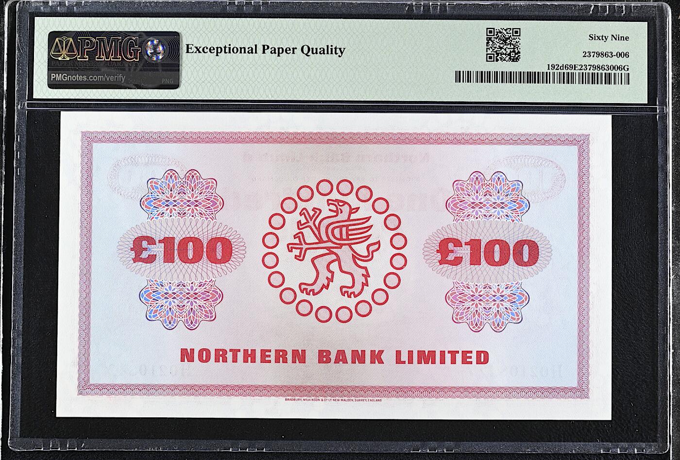 《艾美收藏》第232期-2.22周日外币靓号精品场(春节首拍) 北爱尔兰100镑 PMG69E 1978年 北方银行 唯一冠军分
