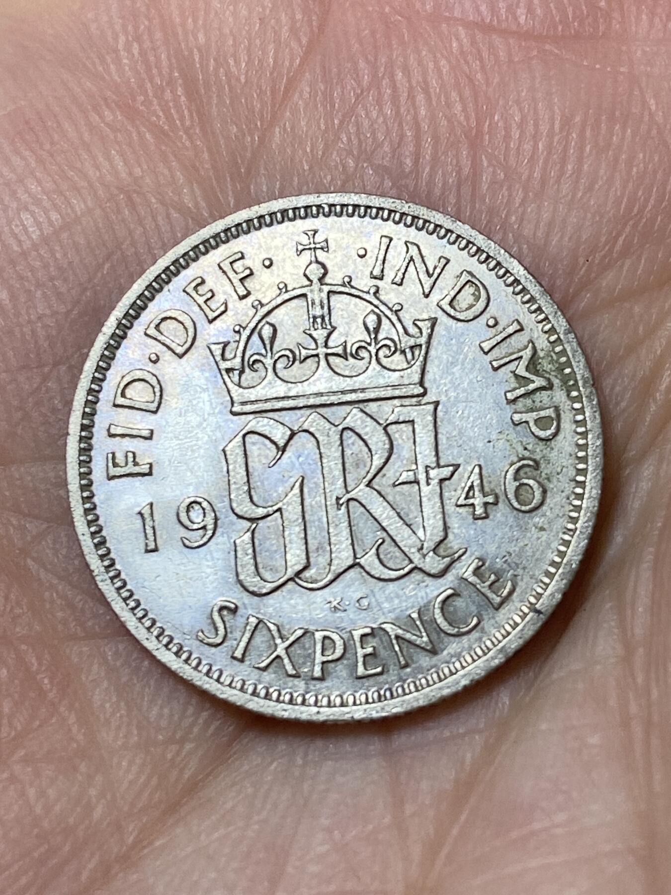 2026年第三十一场(总第二百场)英国一线回流散币新春特拍第三场(免佣金) 英国🇬🇧1946年6便士银币(乔治六世第一版关门年，500银)