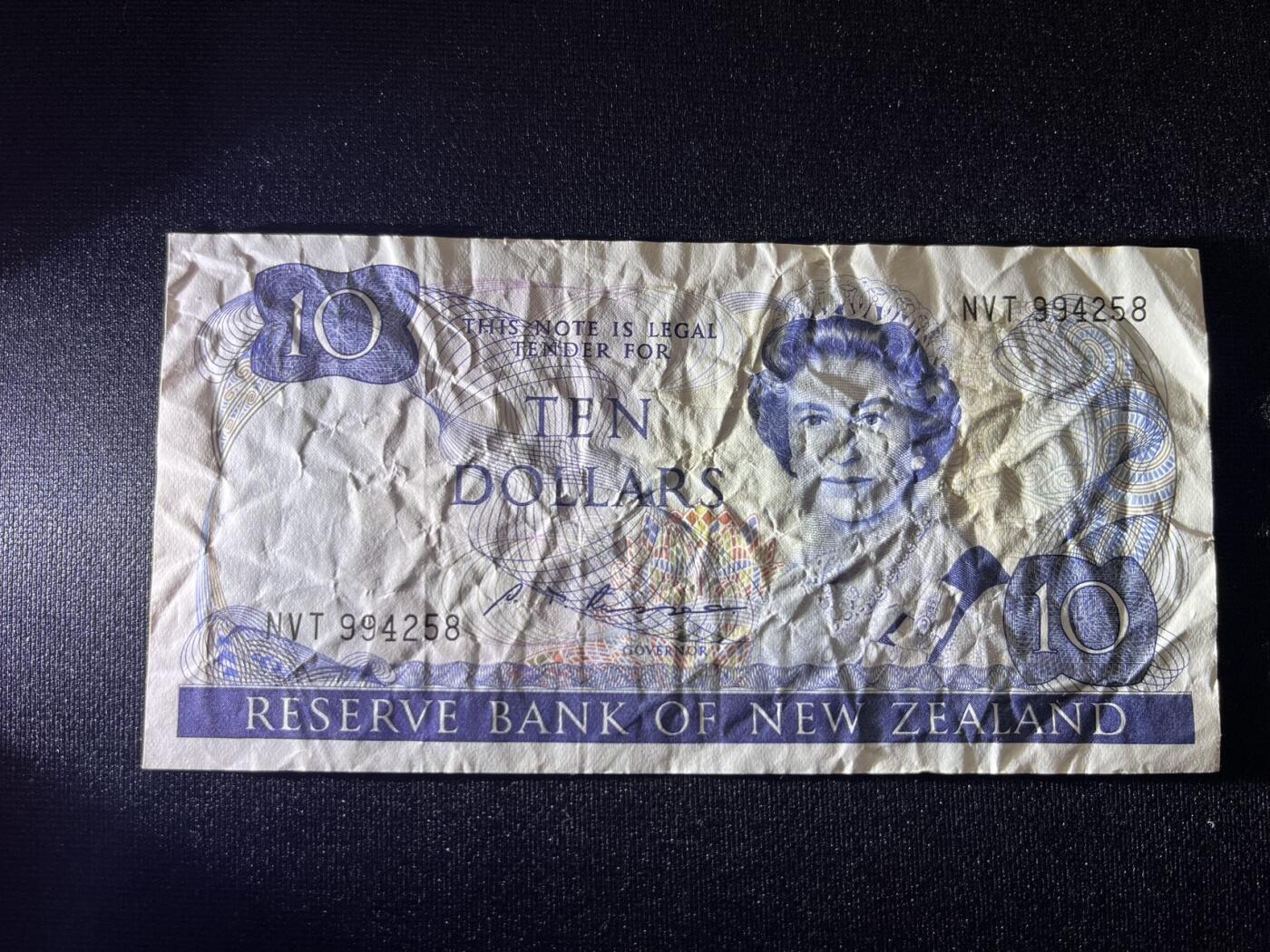 世界各国纸币拍卖 新西兰10元 实物图