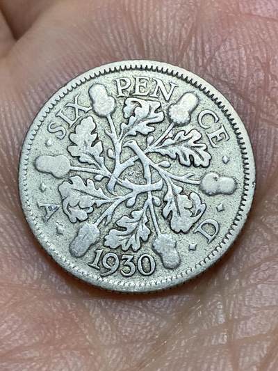 2026年第三十一场(总第二百场)英国一线回流散币新春特拍第三场(免佣金) - 英国🇬🇧1930年6便士银币(乔治五世第五版，500银)