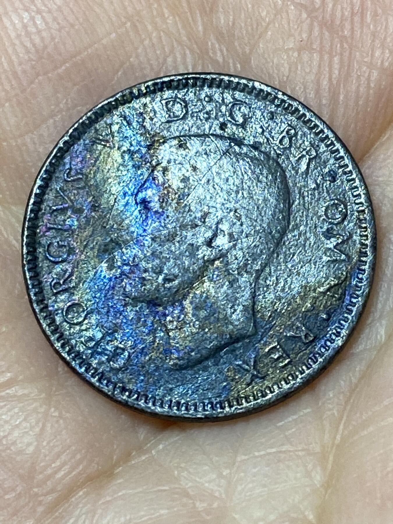 2026年第三十一场(总第二百场)英国一线回流散币新春特拍第三场(免佣金) 英国🇬🇧1945年6便士银币(乔治六世第一版，500银)