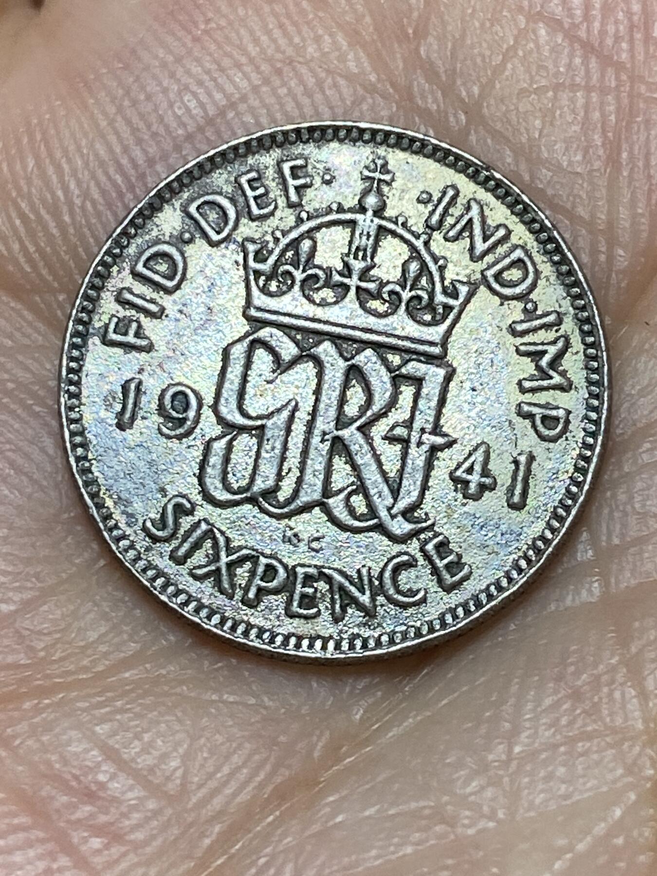 2026年第三十一场(总第二百场)英国一线回流散币新春特拍第三场(免佣金) 英国🇬🇧1941年6便士银币(乔治六世第一版，500银)