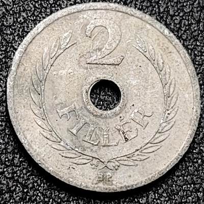 泉币菌-第196场- 新年快乐 新年第4场 本场拍品多 请提前出价 - 1972年 匈牙利 冷战时期 2菲勒铝币 圆孔 袖珍币