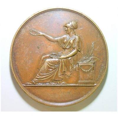 【艺术】法国艺术大章1857年 女神玛丽安娜坐像 高浮雕精制超大铜章 68MM 129克 - 【艺术】法国艺术大章1857年 女神玛丽安娜坐像 高浮雕精制超大铜章 68MM 129克