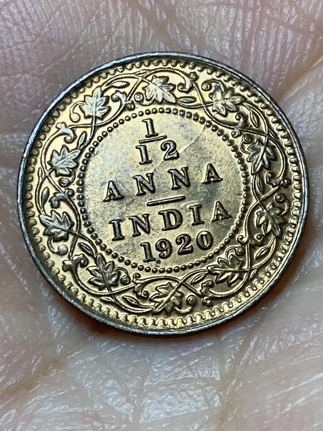 2026年第三十一场(总第二百场)英国一线回流散币新春特拍第三场(免佣金) 原光好品–英属印度1920年1/12安娜(乔治五世时期，c版加尔各答造)