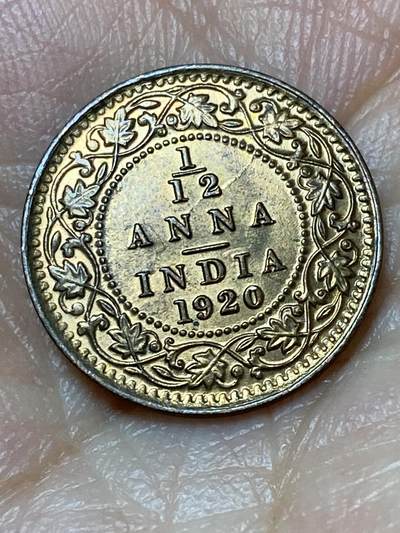 2026年第三十一场(总第二百场)英国一线回流散币新春特拍第三场(免佣金) - 原光好品–英属印度1920年1/12安娜(乔治五世时期，c版加尔各答造)