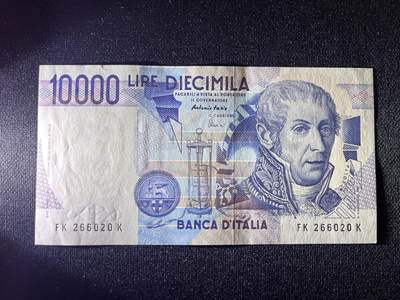 世界各国纸币拍卖 - 意大利1984年 10000里拉 实物图
