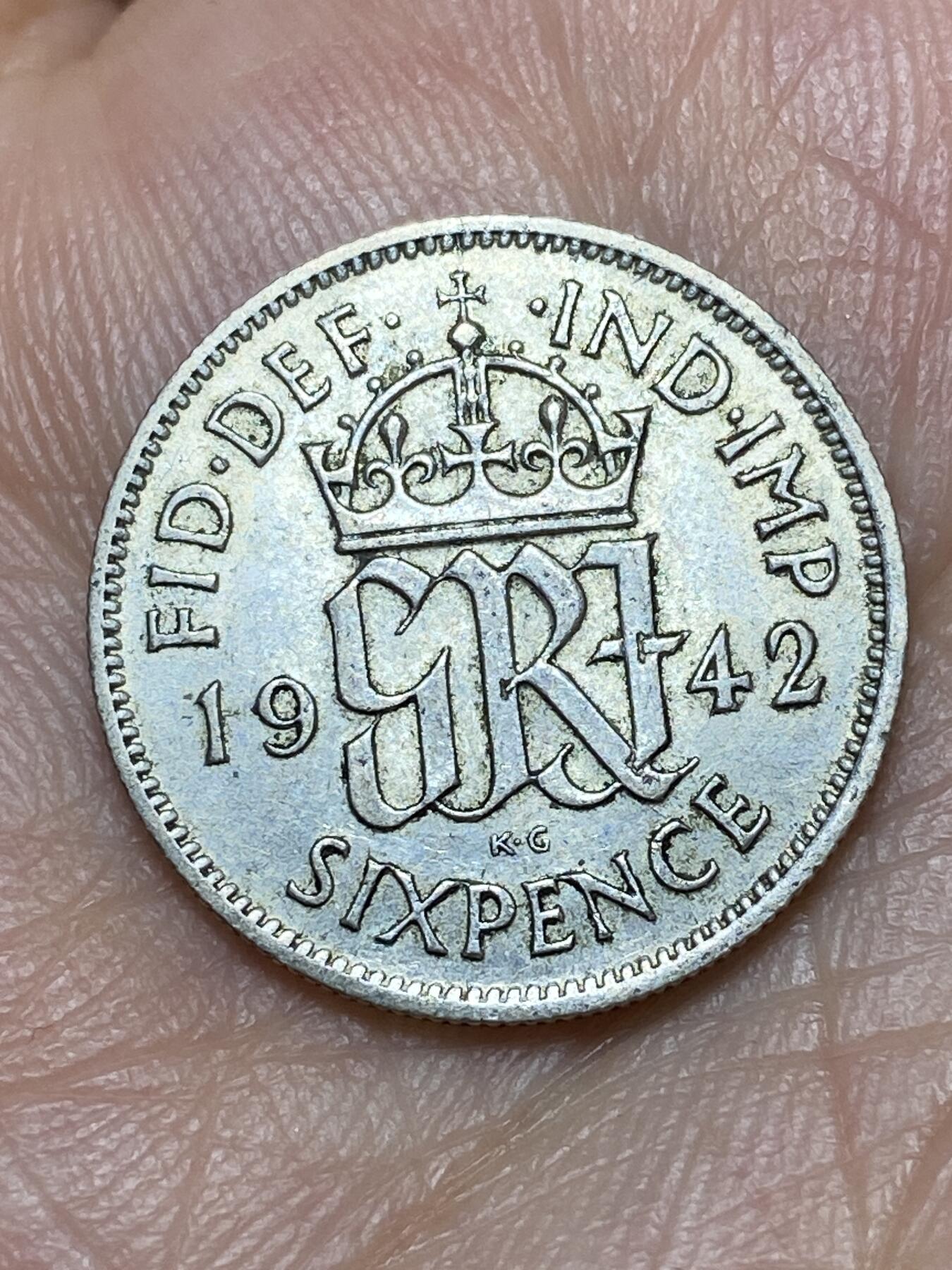 2026年第三十一场(总第二百场)英国一线回流散币新春特拍第三场(免佣金) 英国🇬🇧1942年6便士银币(乔治六世第一版，500银)