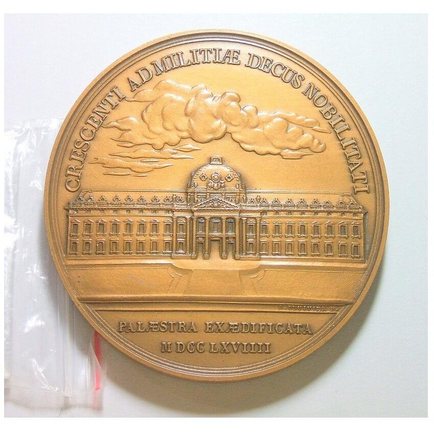 【艺术】法国艺术大章 纪念1769年 路易十五建立巴黎军校 高浮雕精制超大铜章 65MM 133克