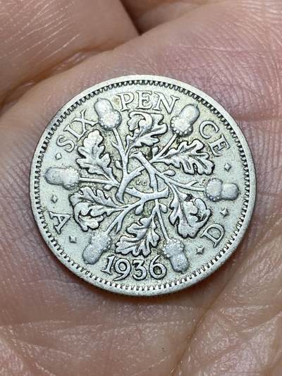 2026年第三十一场(总第二百场)英国一线回流散币新春特拍第三场(免佣金) - 英国🇬🇧1936年6便士银币(乔治五世逝世年，第五版关门年，500银)