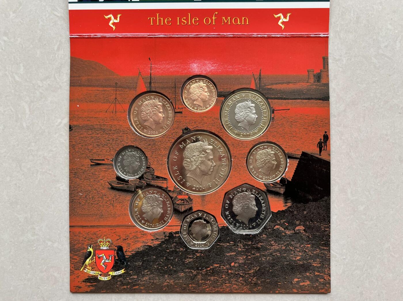 咖啡豆•收藏 2026年Feb_28th世界各国硬币套币拍卖 马恩岛 2004年 十进制 UNC未流通 珍品套币 外国硬币