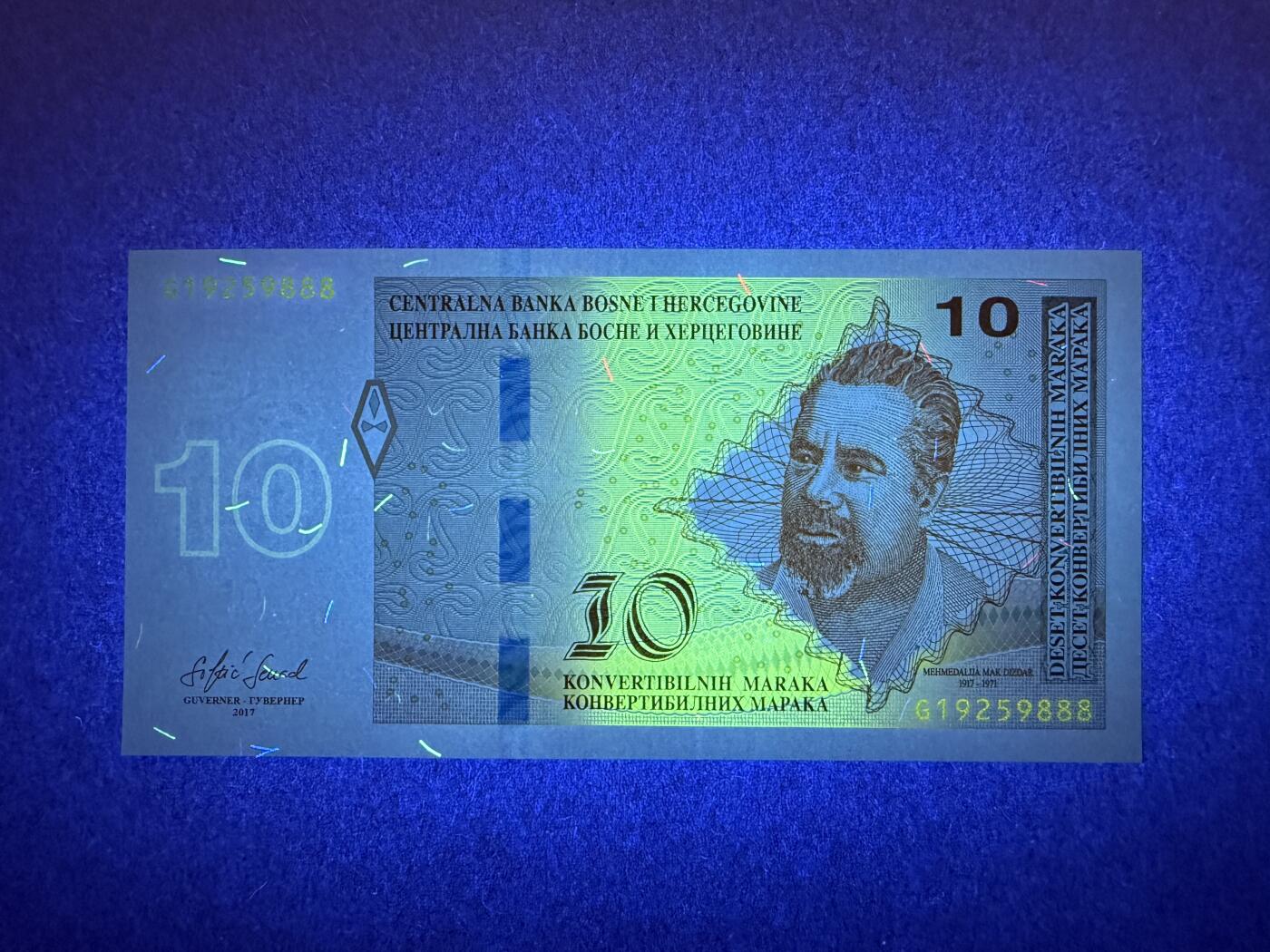 《艾美收藏》第232期-2.22周日外币靓号精品场(春节首拍) 豹子号 波黑10马克 UNC 2017年 无347豹子号888