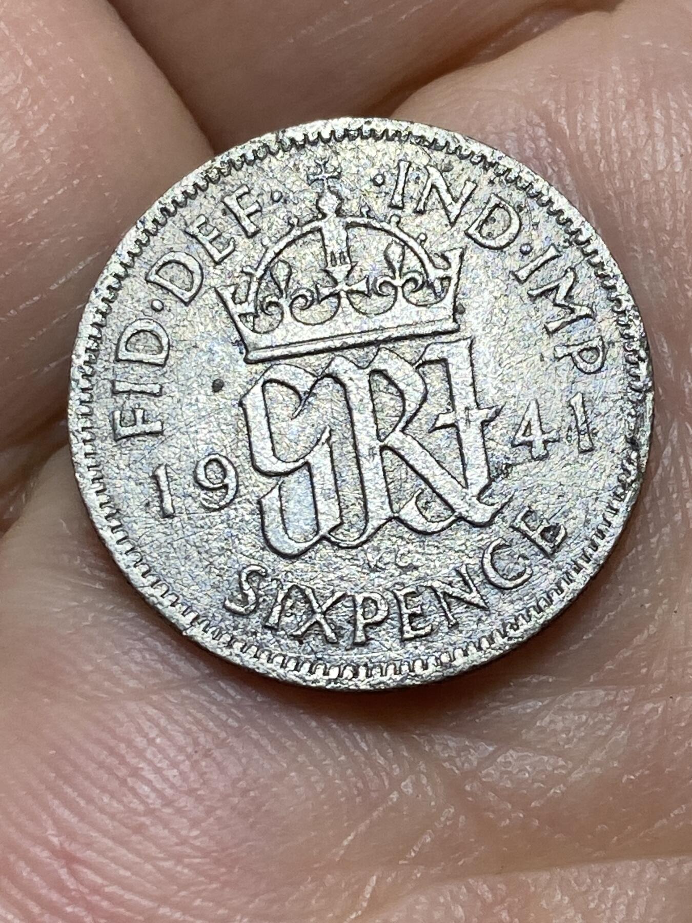 2026年第三十一场(总第二百场)英国一线回流散币新春特拍第三场(免佣金) 英国🇬🇧1941年6便士银币(乔治六世第一版，500银)