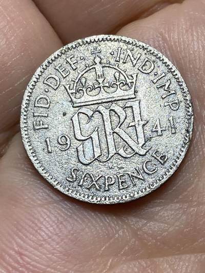 2026年第三十一场(总第二百场)英国一线回流散币新春特拍第三场(免佣金) - 英国🇬🇧1941年6便士银币(乔治六世第一版，500银)