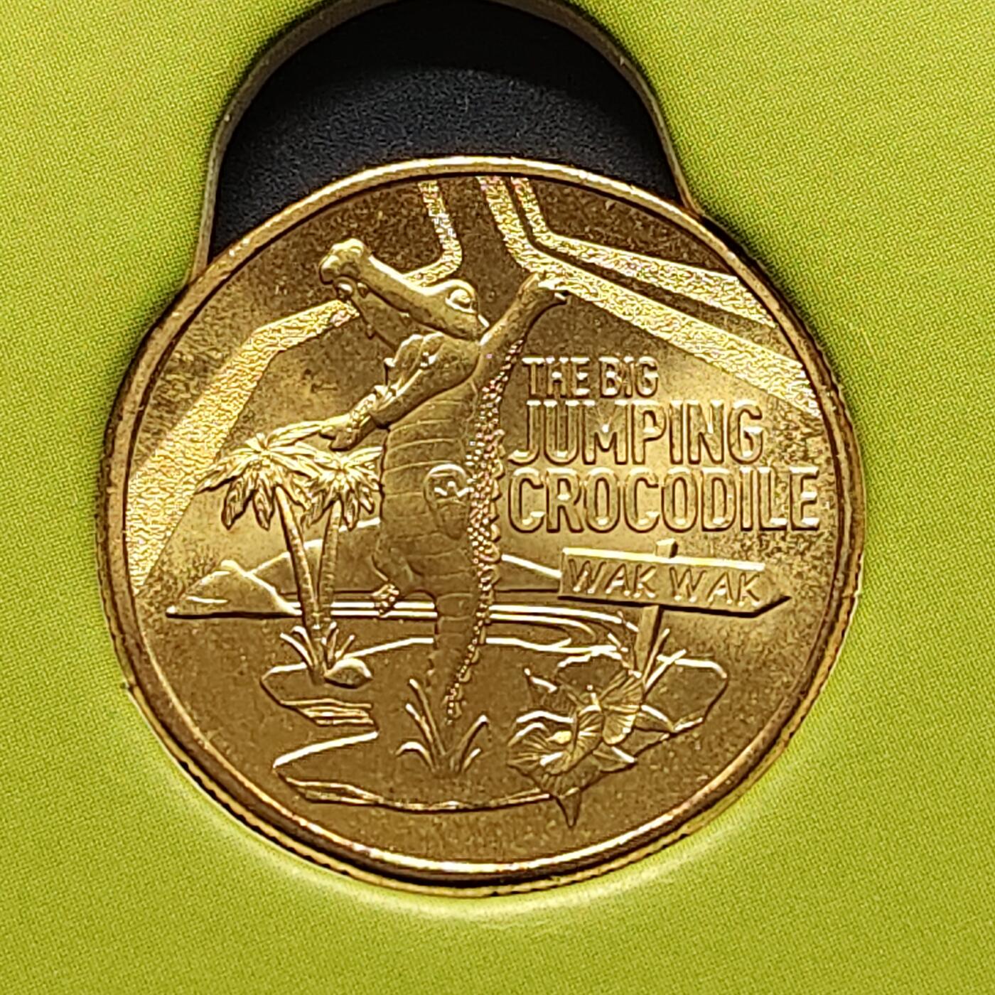 【全场包邮】纯粹捡漏拍505场 澳大利亚2023年1元超大地标系列阿德雷德河跳跃鳄鱼官方卡装纪念币