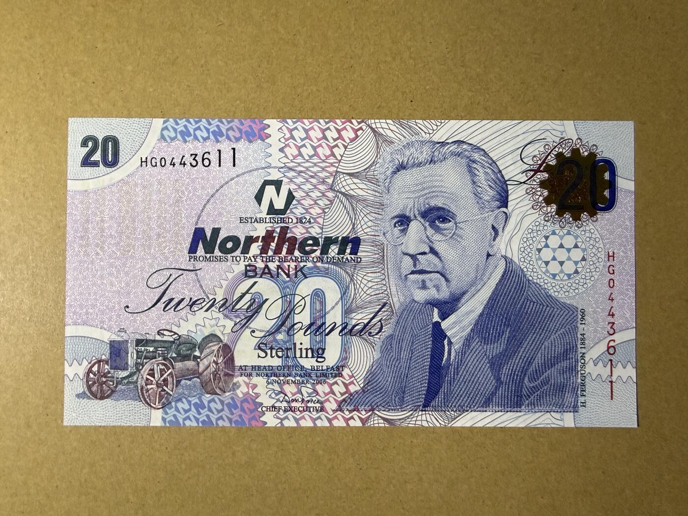 《艾美收藏》第232期-2.22周日外币靓号精品场(春节首拍) 北爱尔兰20镑 UNC 2006年 北方银行版