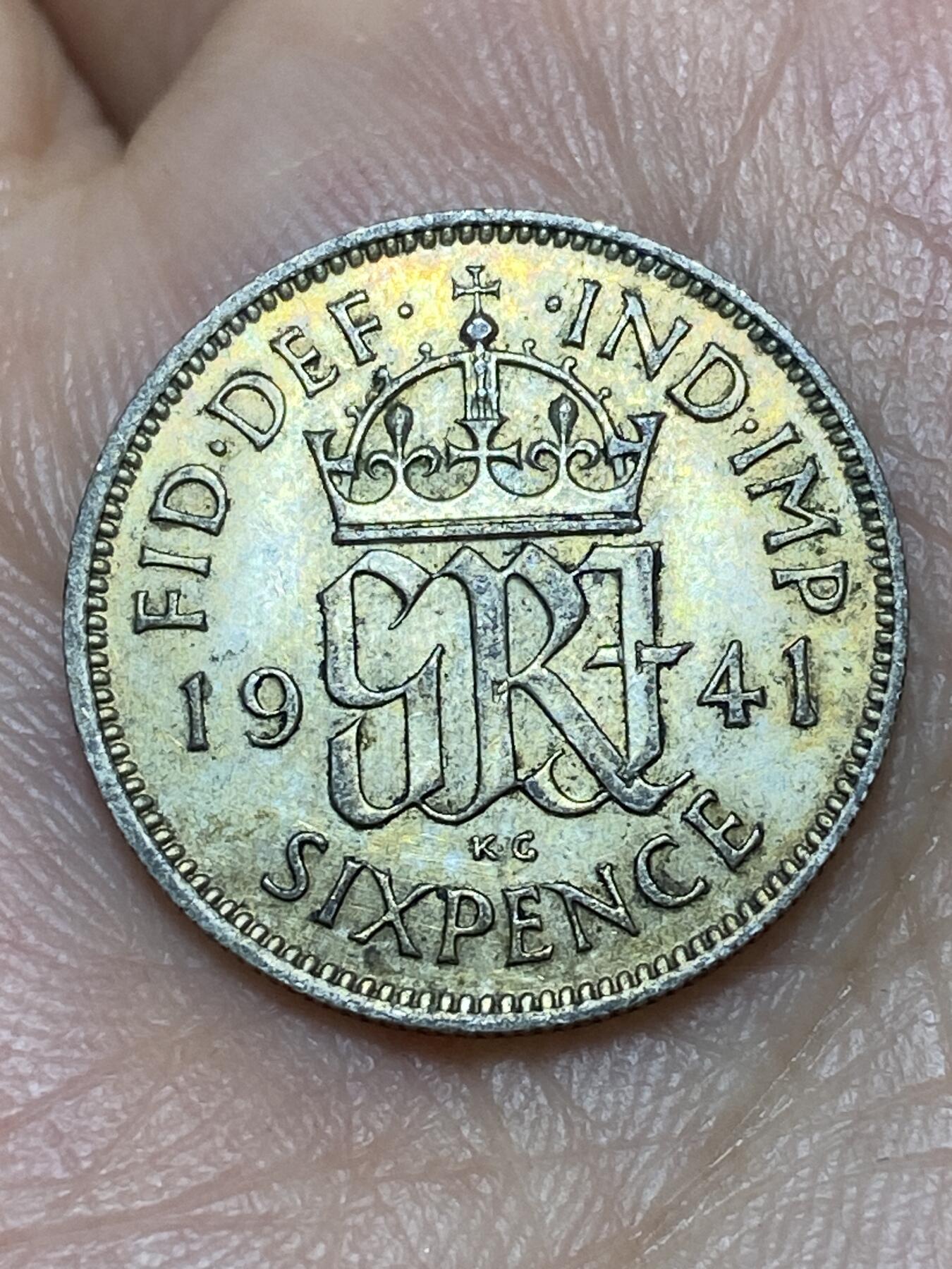 2026年第三十一场(总第二百场)英国一线回流散币新春特拍第三场(免佣金) 英国🇬🇧1941年6便士银币(乔治六世第一版，500银)