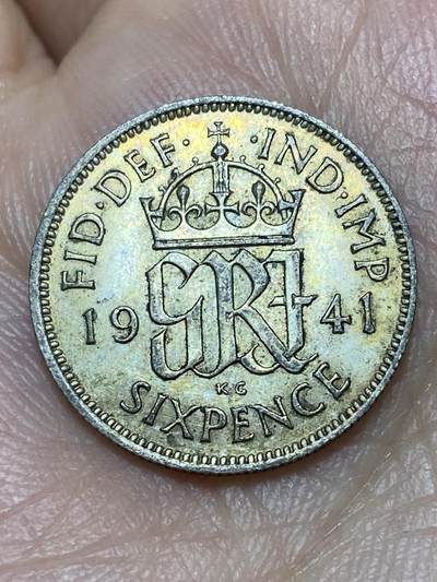 2026年第三十一场(总第二百场)英国一线回流散币新春特拍第三场(免佣金) - 英国🇬🇧1941年6便士银币(乔治六世第一版，500银)